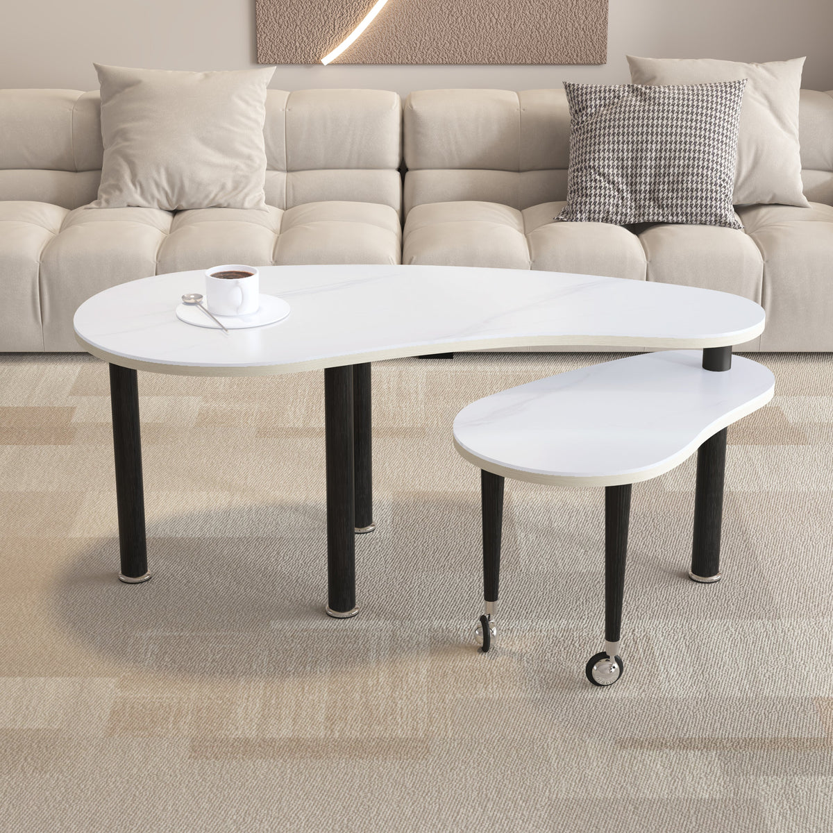 Contemporary Rotatable Cocktail Table