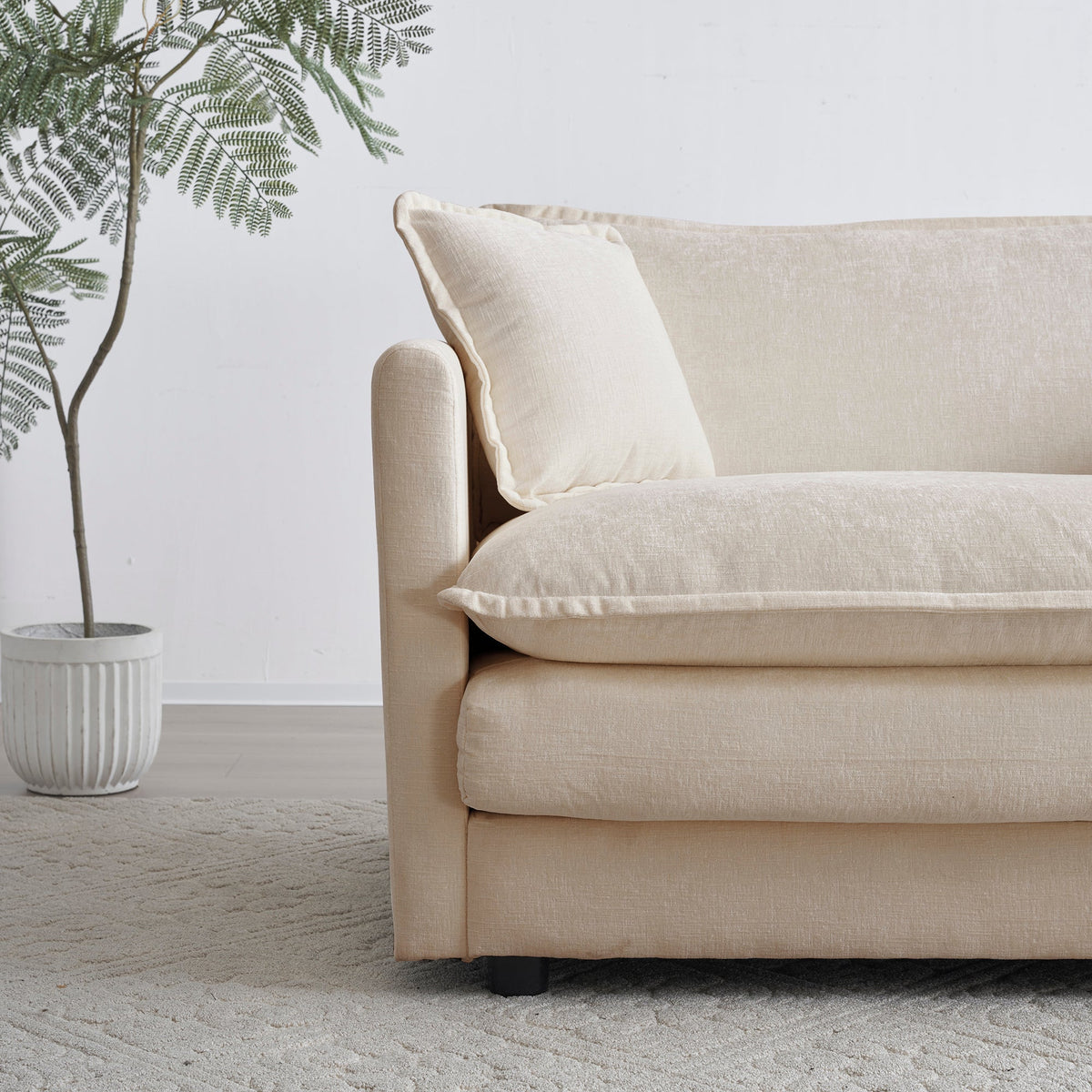 Oversized U Shape Sofa, Modern Upholstered 4 Seater Sofa with 2 Ottomans