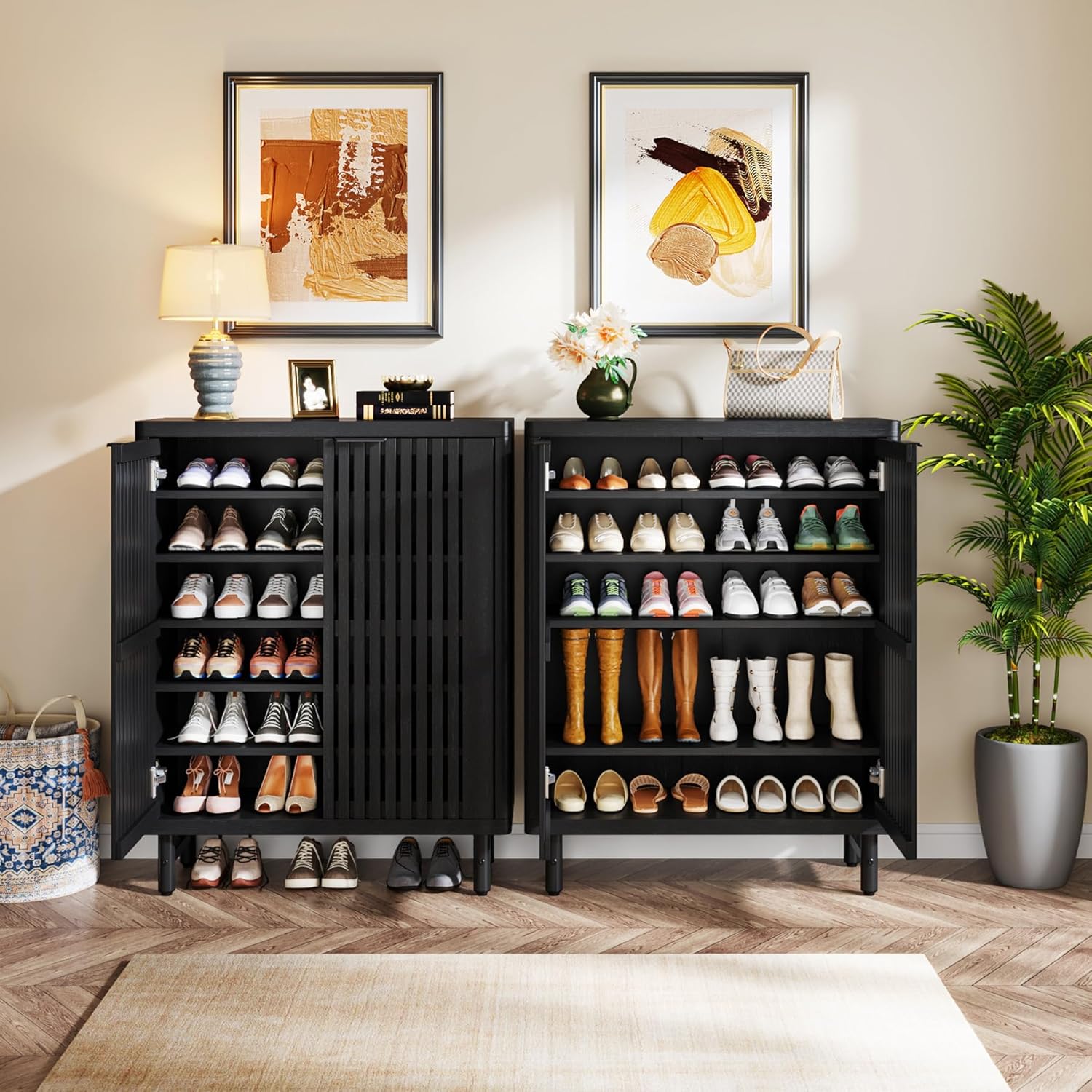 33.46" Modern 6-Tier Shoe Cabinet