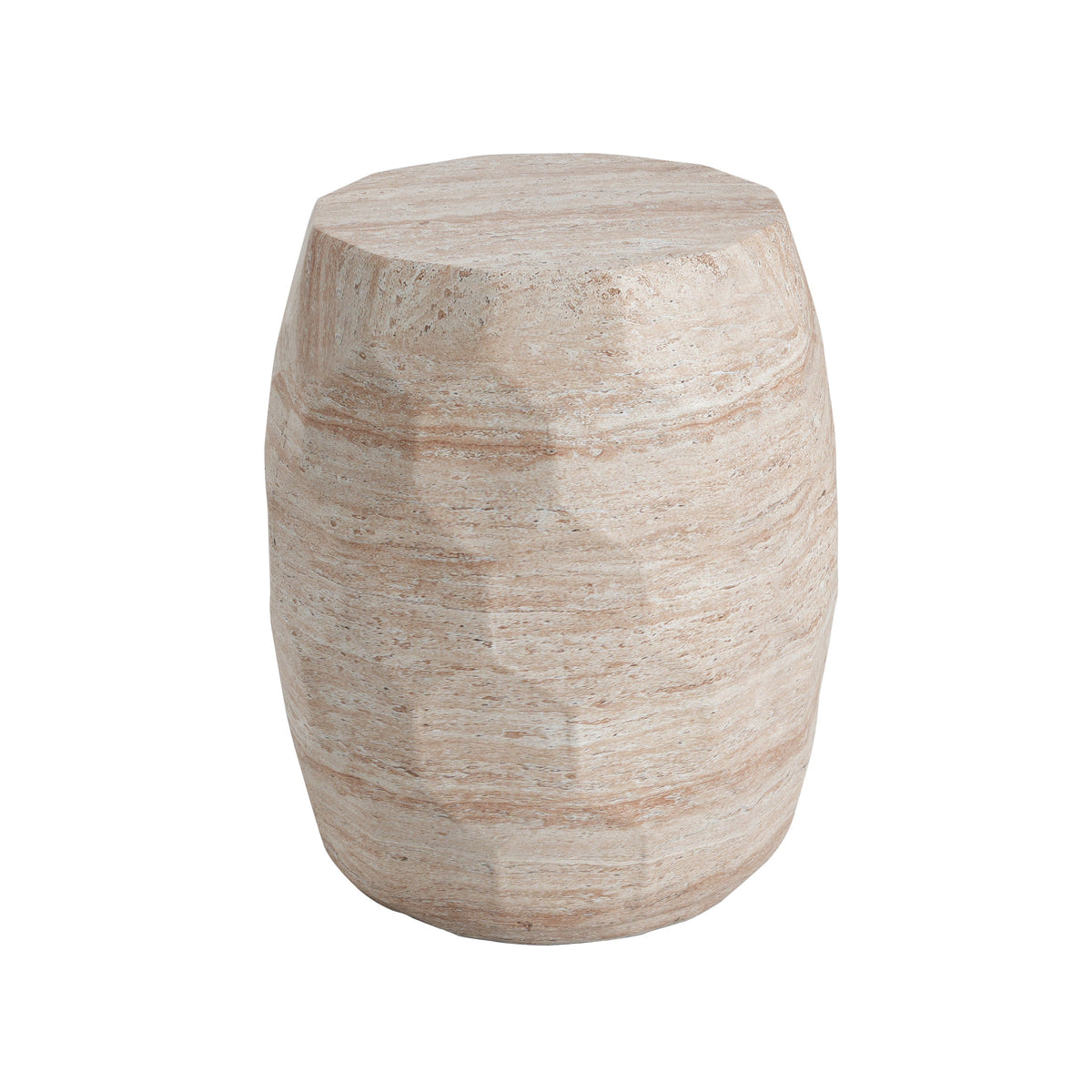 Outdoor/Indoor Lightweight Concrete Side Table - Travertine Finish