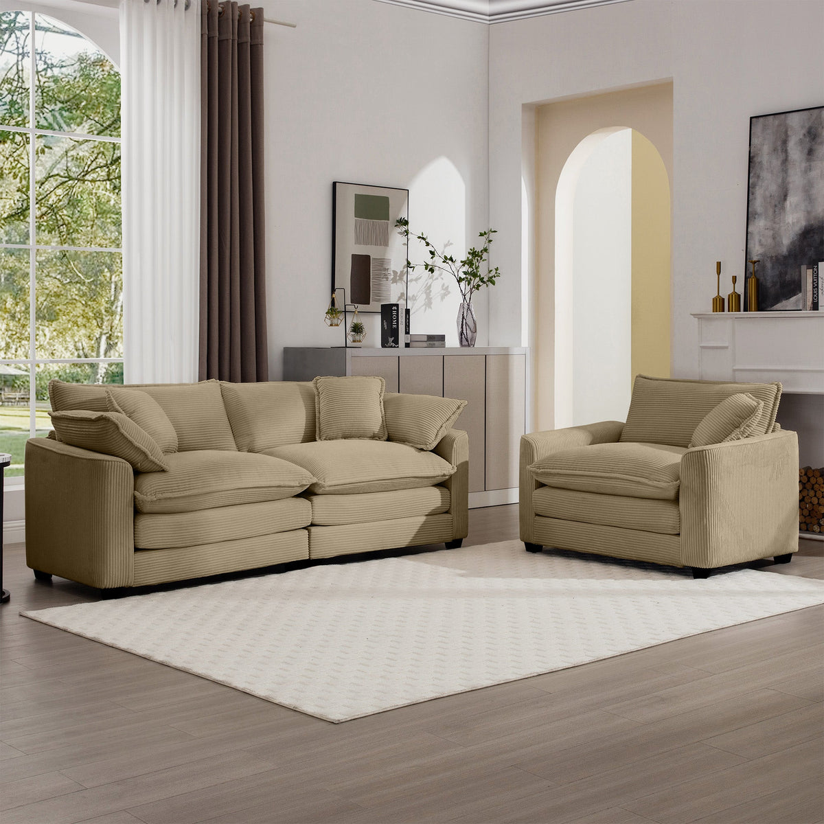 Modern Living Room Sofa Two-Piece Set