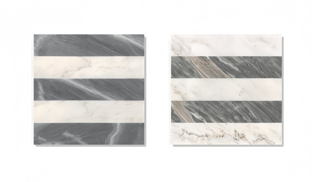 12x12 White Gray Waterjet Marble Tiles