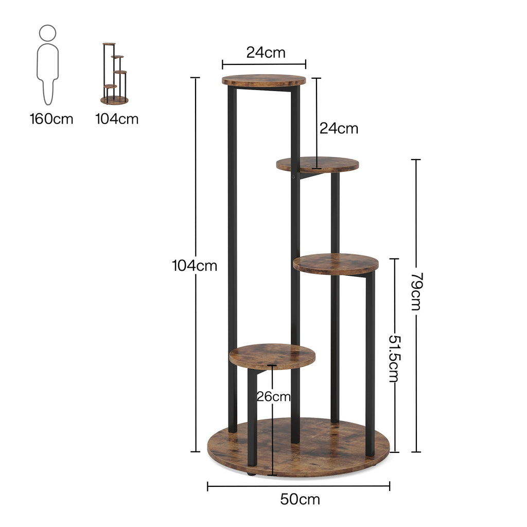 40.94" Height 4-Tier Rustic Plant Stand