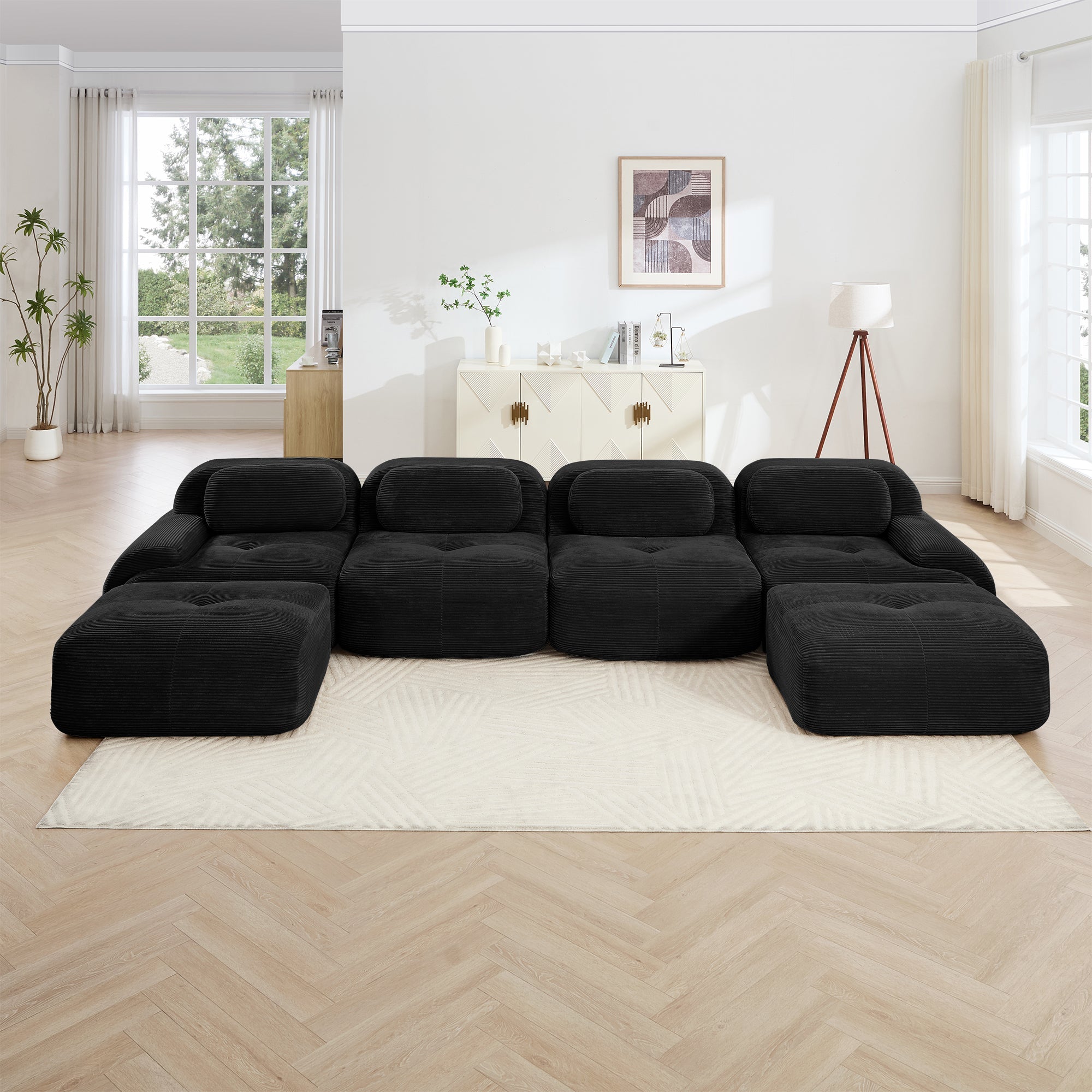 U-Shaped Modular Sofa with Ergonomic Design