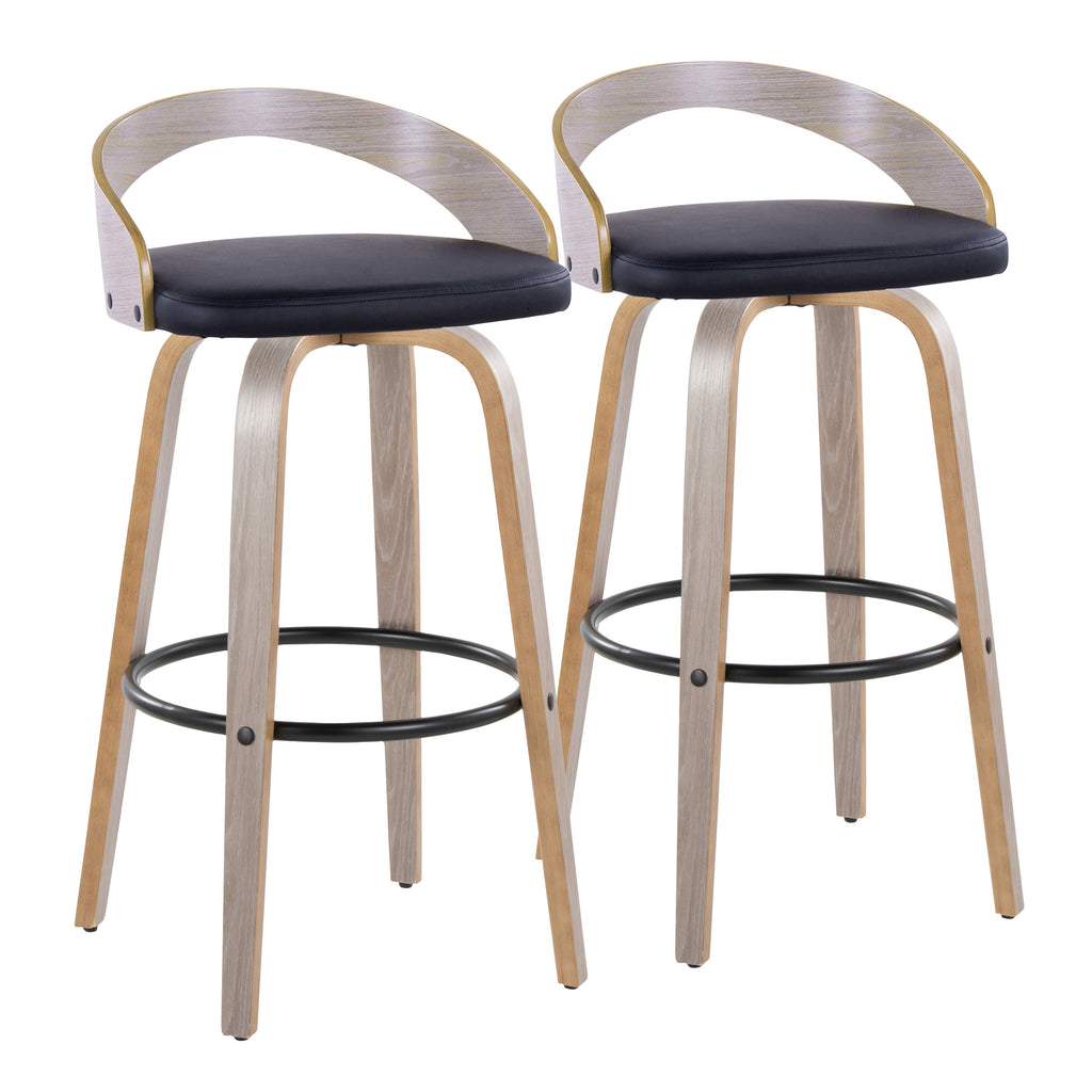 30" Contemporary Fixed-Height Barstool with Swivel in Light