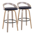 30" Contemporary Fixed-Height Barstool with Swivel in Light