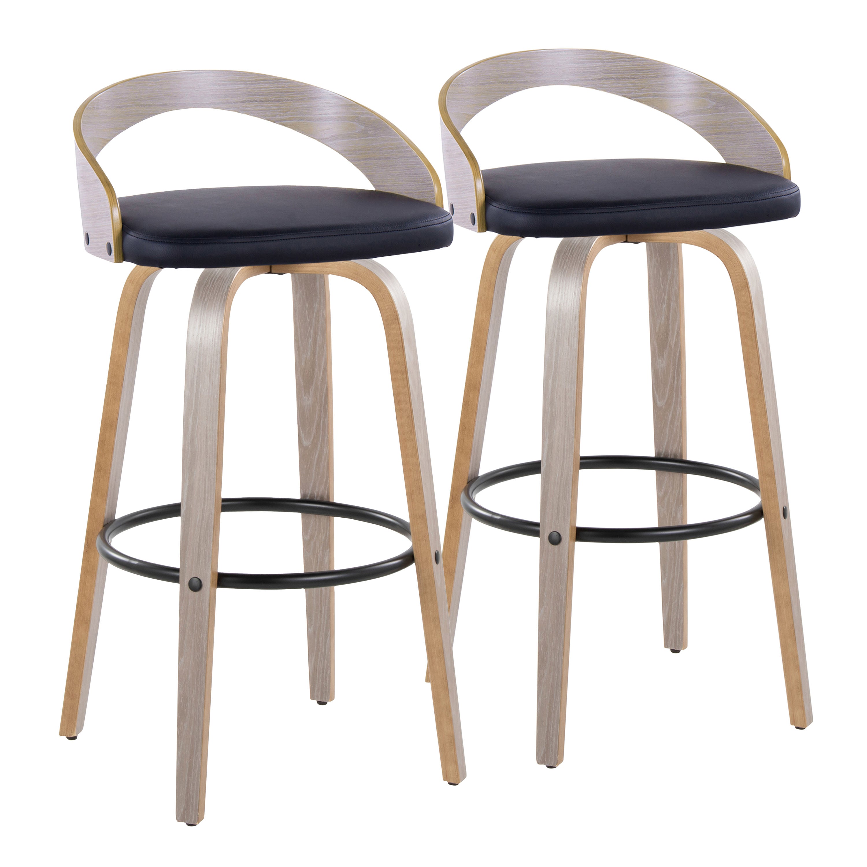 30" Contemporary Fixed-Height Barstool with Swivel in Light