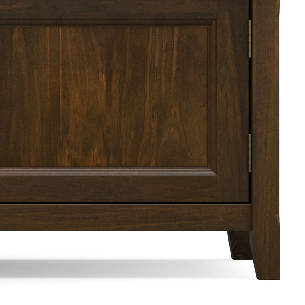 Burlington 72 Inch Wide Solid Wood Low TV Stand in Mahogany
