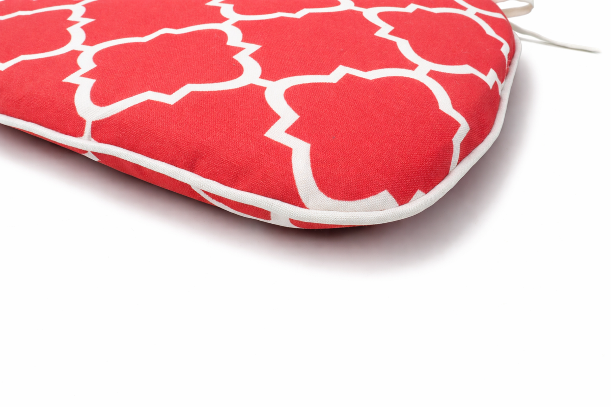 Outdoor Chair Cushions with Straps - Set of 4 Plaid