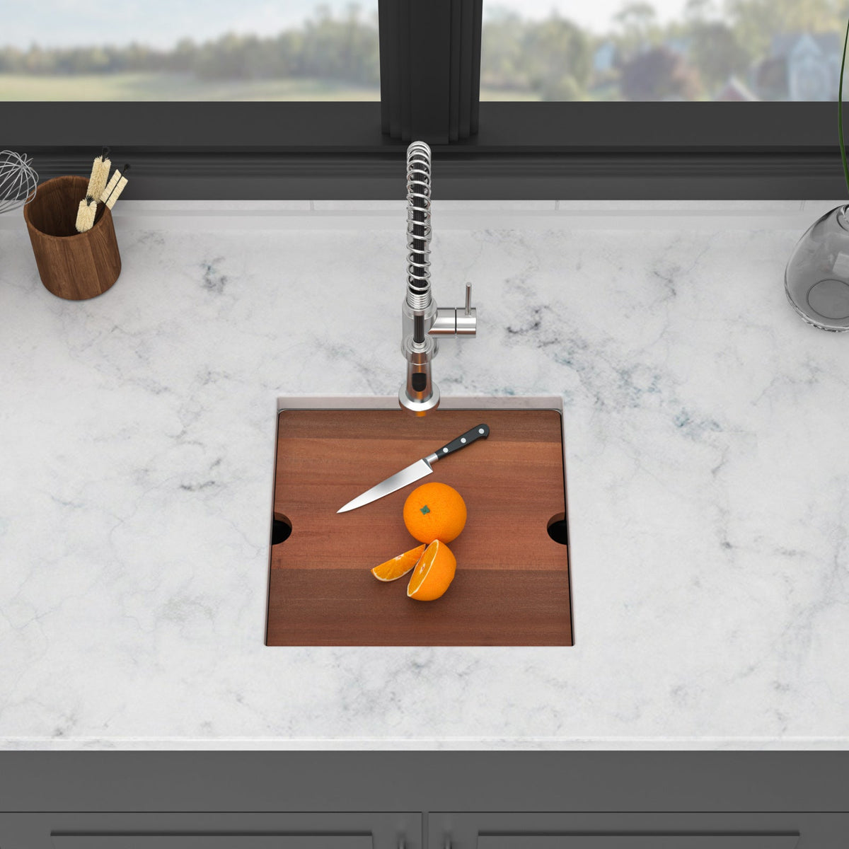 17" Undermount Kitchen Sink - Workstation Design