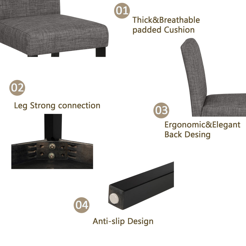 5-Piece Dining Table Set with 4 Chairs