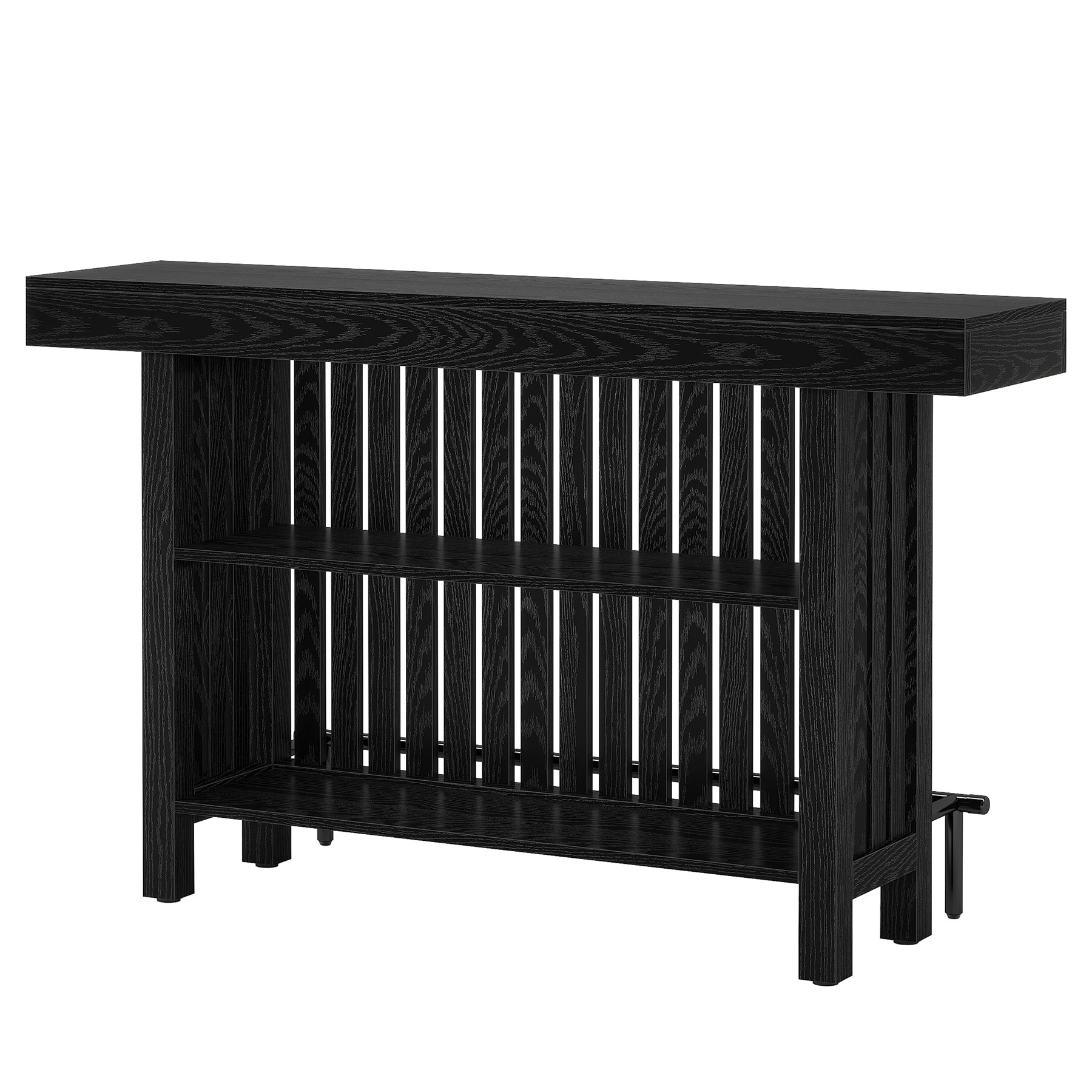 63" Modern Black Home Bar Unit