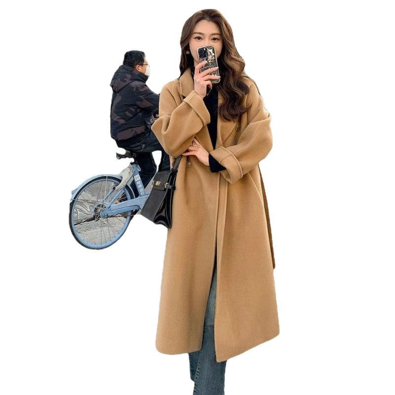 Double-breasted Wool Coat For Women