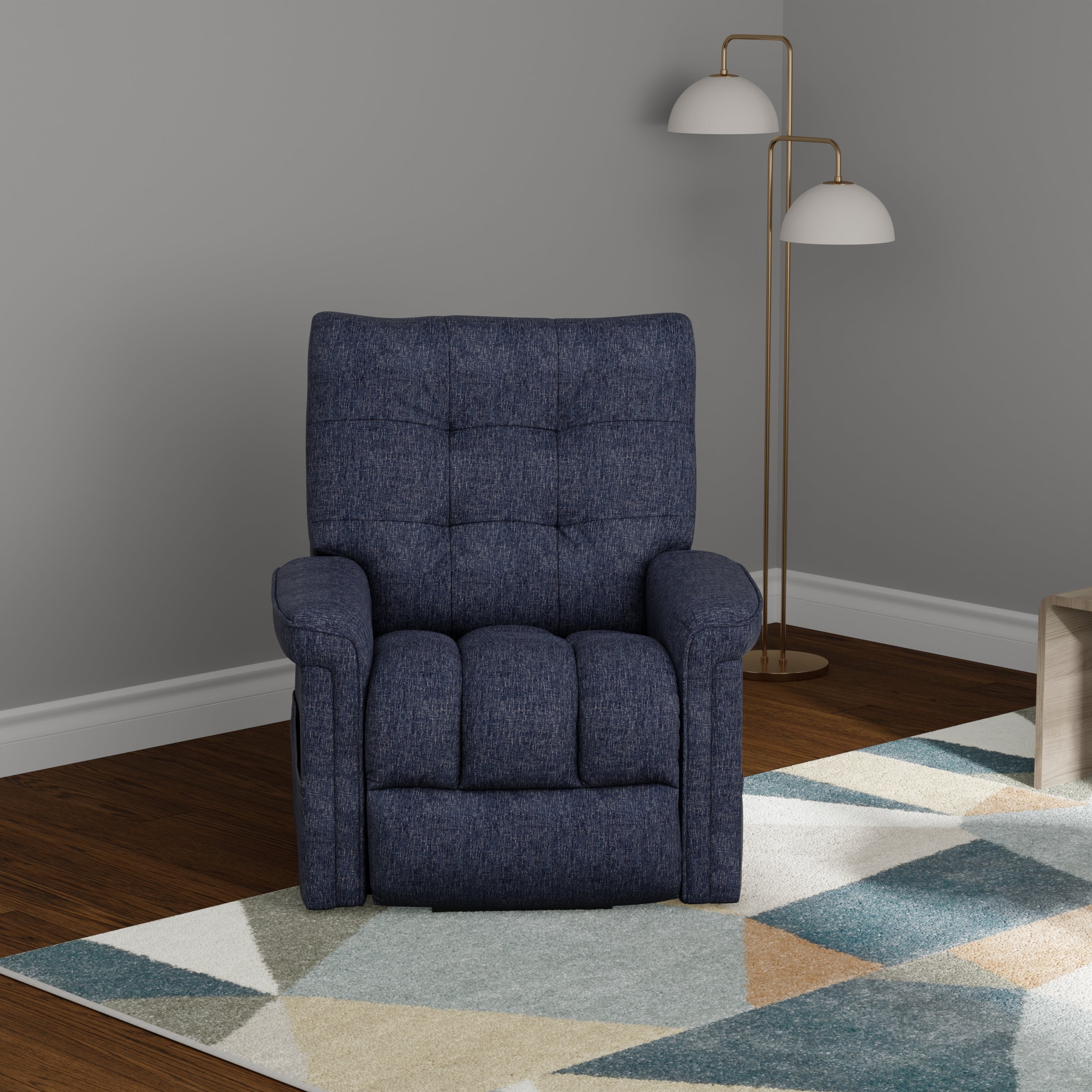Velour Power Lift Chair in Lugano Indigo