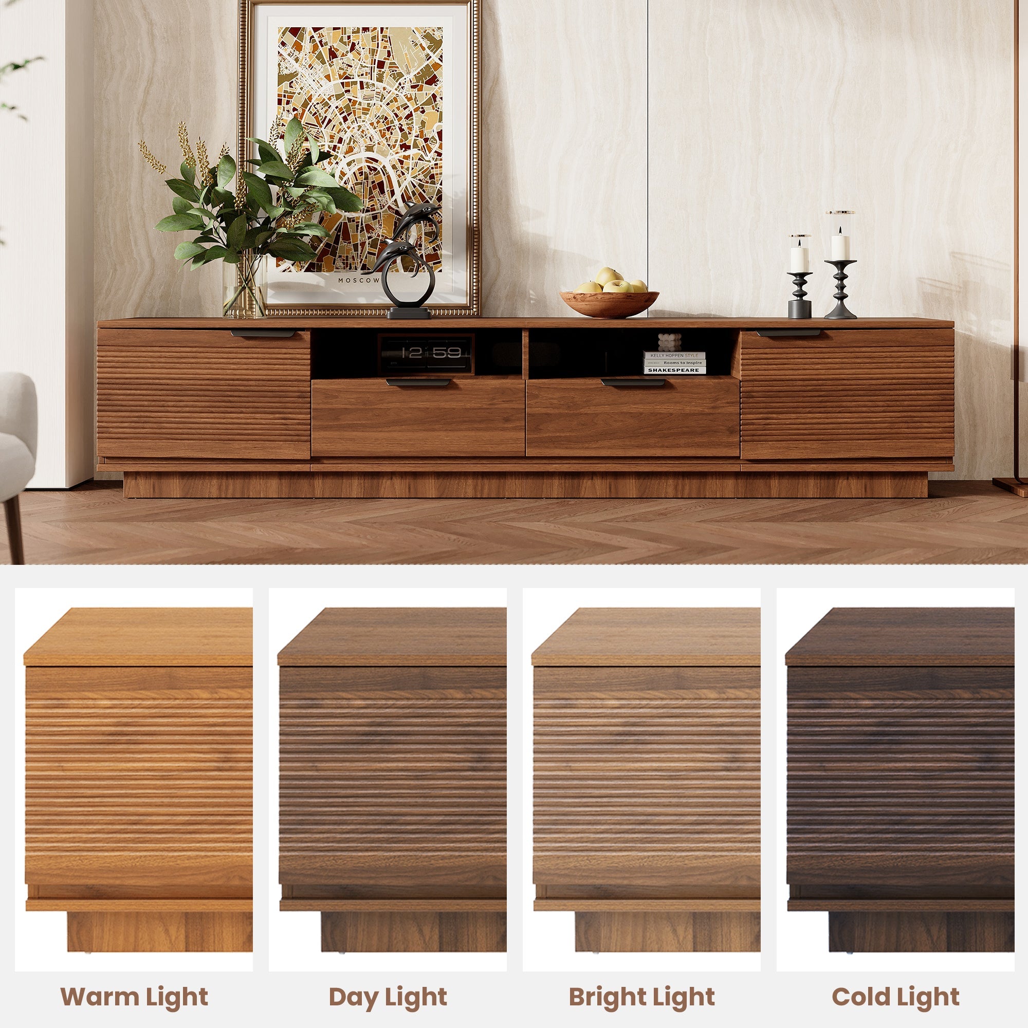 78 Inch Modern TV Stand for TVs up to 85"