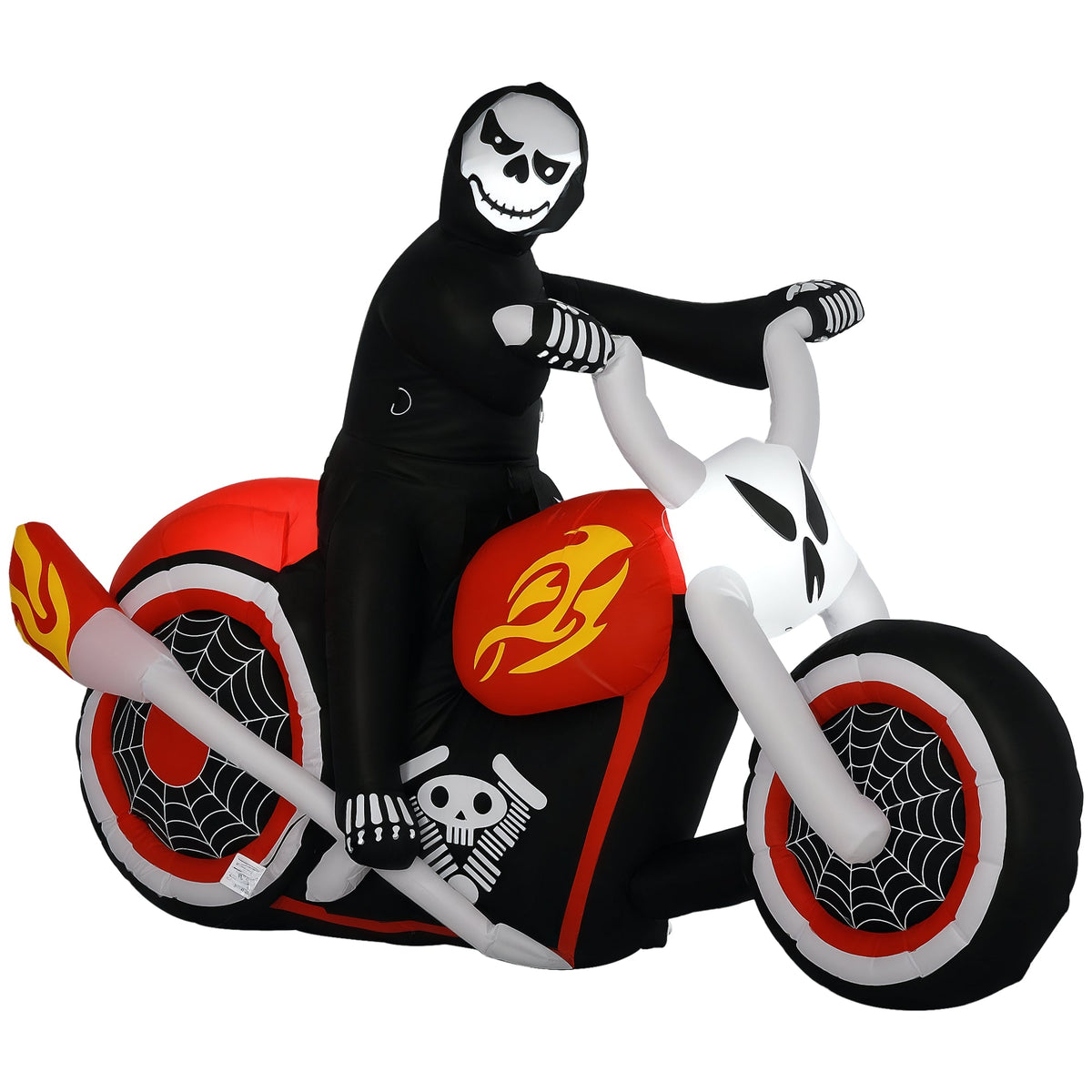 HOMCOM 6' Halloween Inflatable Ghost Biker Decoration