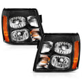 ANZO 2003-2006 Cadillac Escalade Crystal Headlight Black Amber 111423