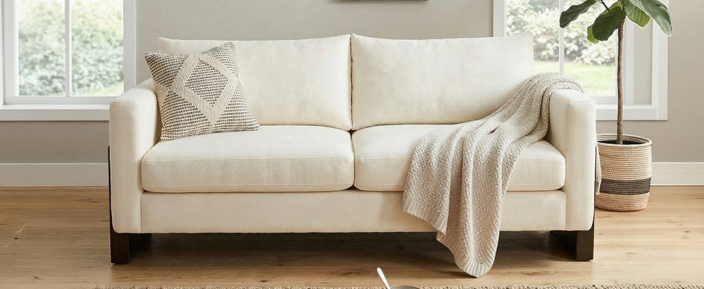 Modern 3-Seater Sofa with Rubberwood Legs