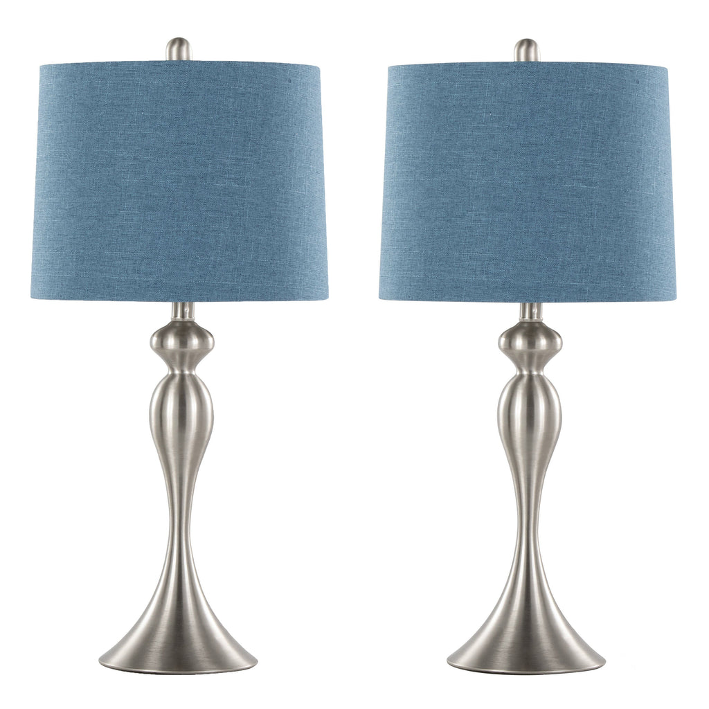 27" Contemporary Metal Table Lamp in Brushed Nickel