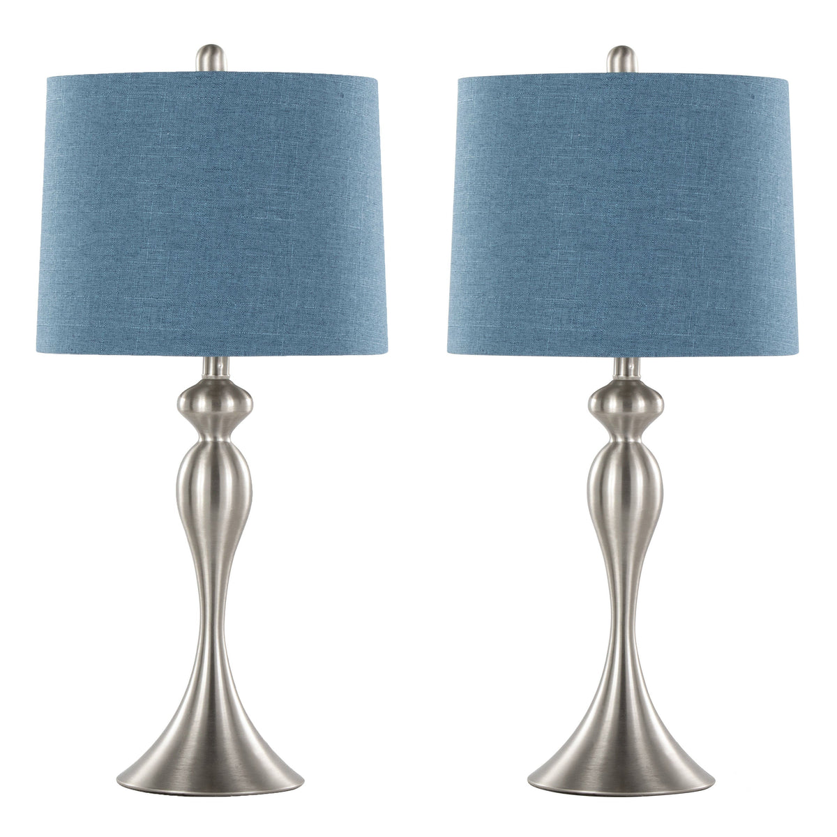 27" Contemporary Metal Table Lamp in Brushed Nickel