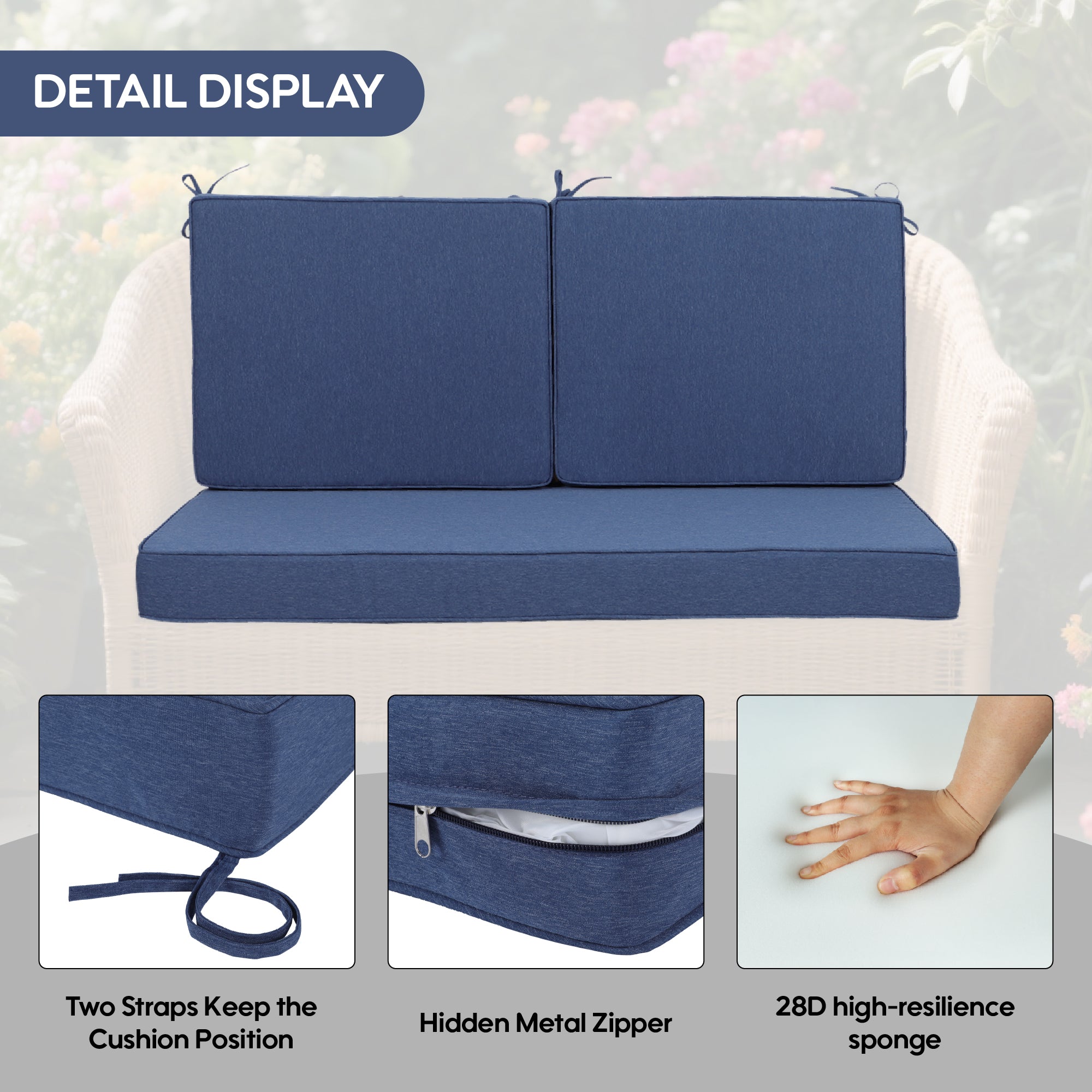 Outdoor Loveseat Cushion Set