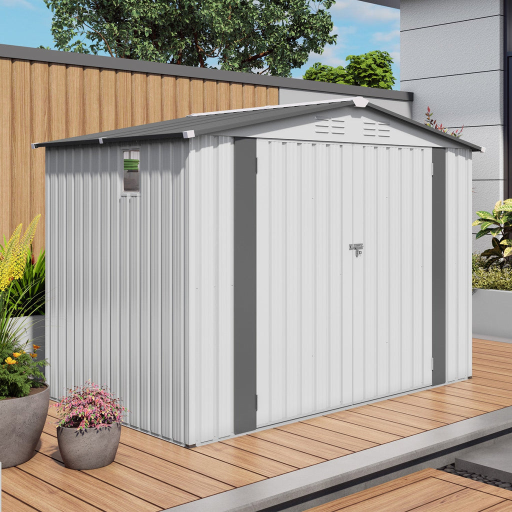 8X6 FT Metal Outdoor Garden Storage Shed