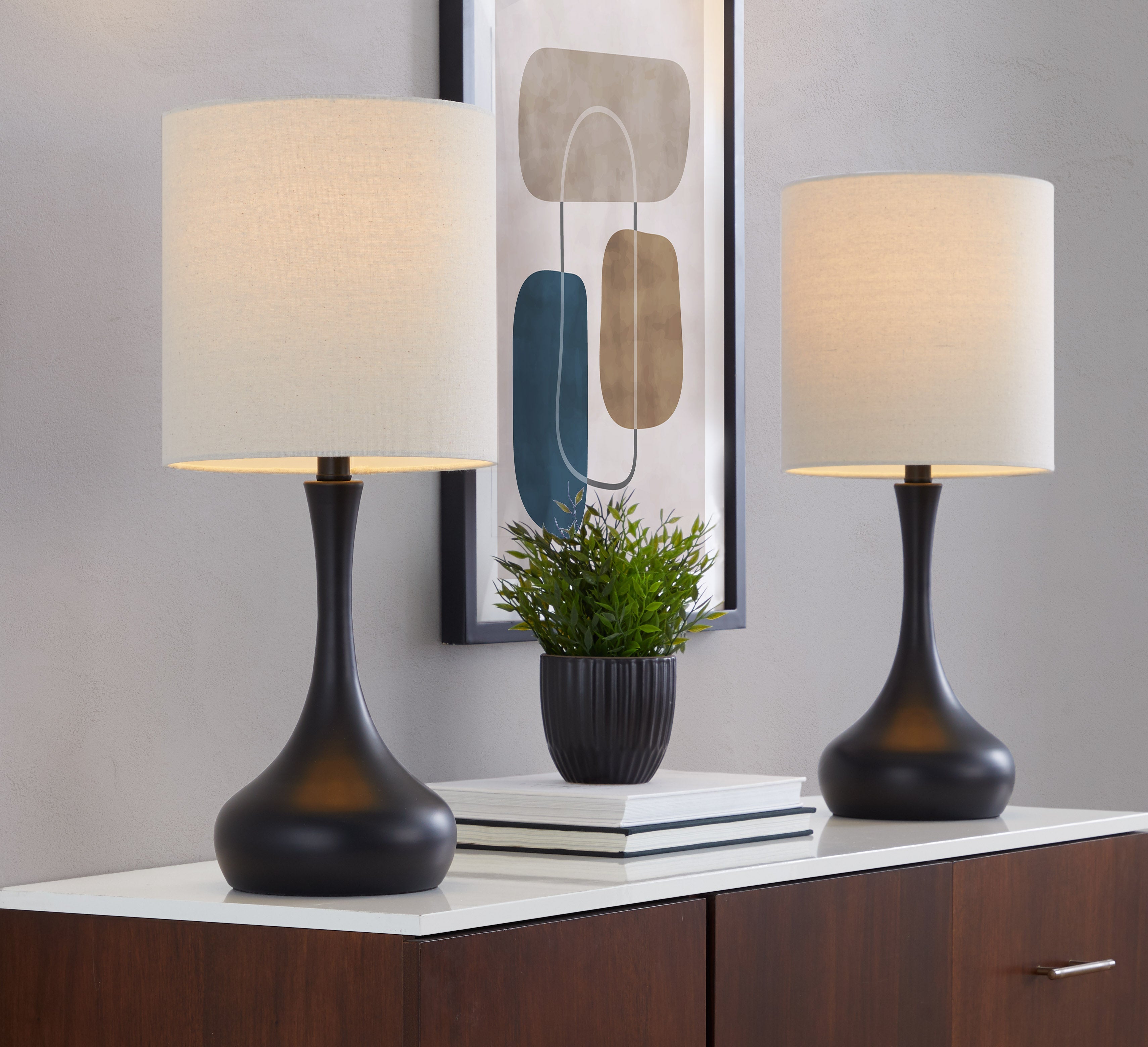 Genie 24" Contemporary Metal Table Lamp in Matte