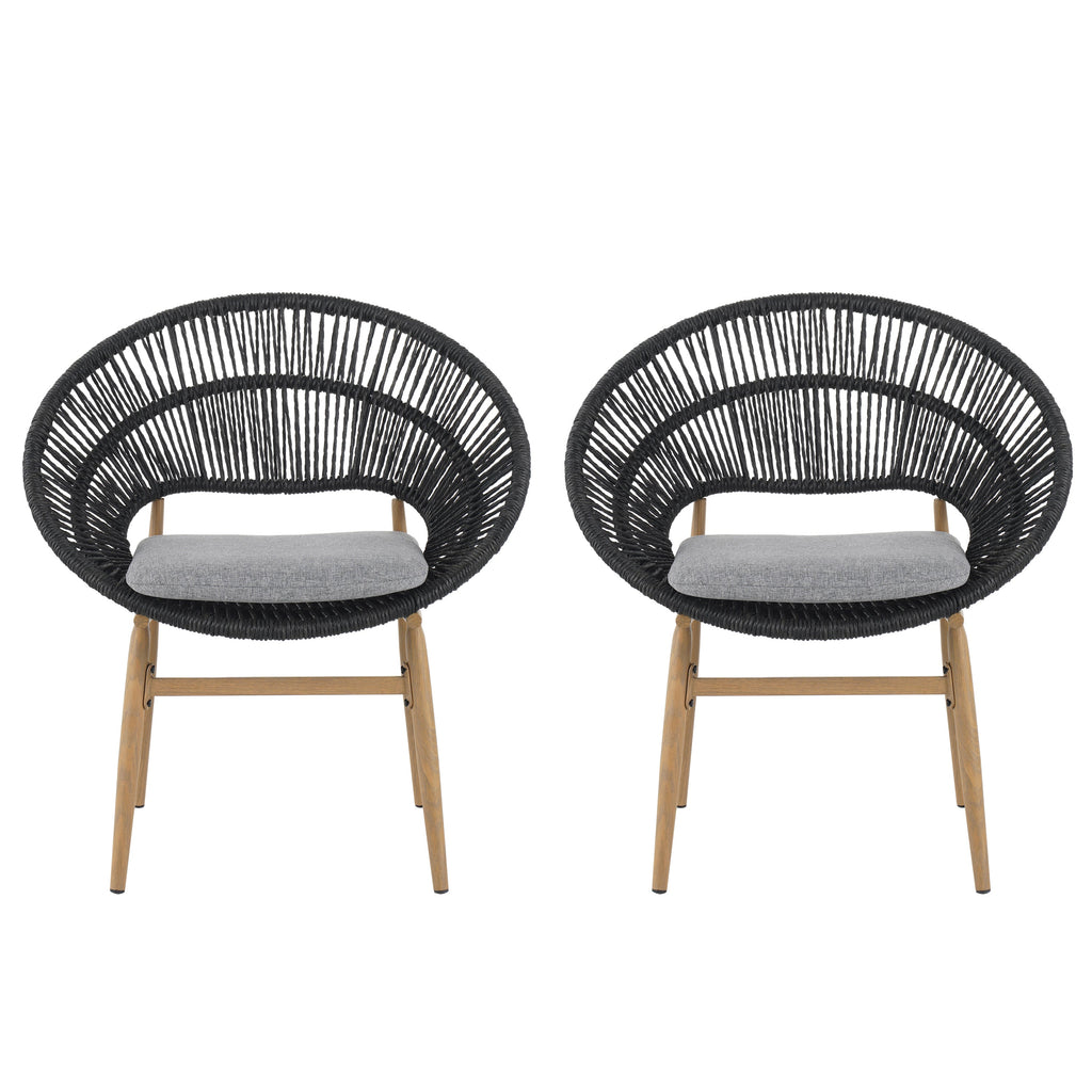 Cyril Outdoor Wicker Papasan Style Dining Chair