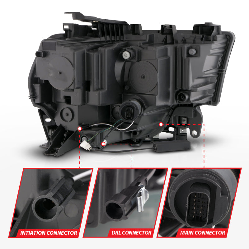 ANZO 19-24 RAM 2500/3500 Z-Series Full LED Proj Headlights DRL/Init/SeqSig - Pass. Side ONLY 111601X-R