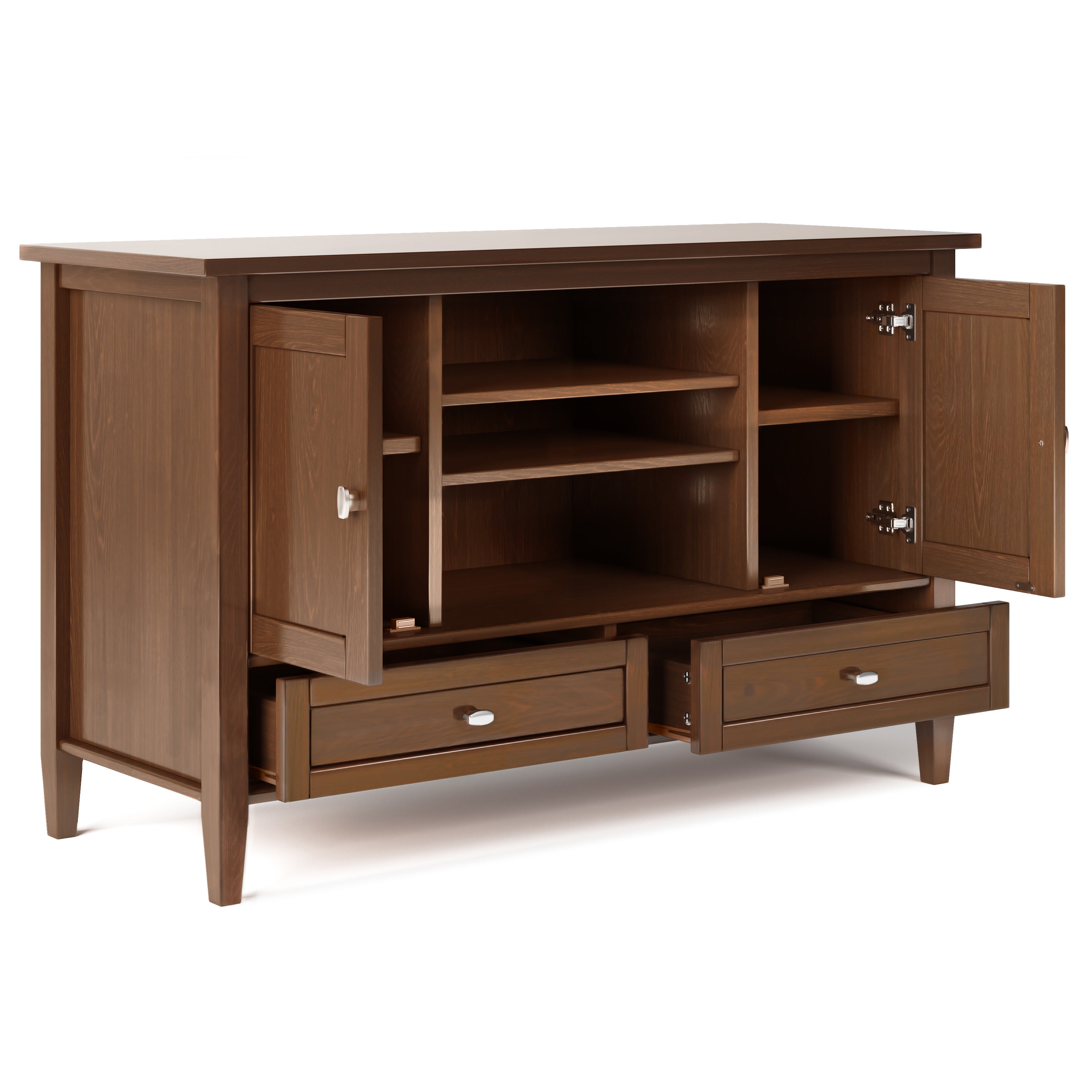 Warm Shaker 47 Inch Wide Solid Wood TV Stand in Russet