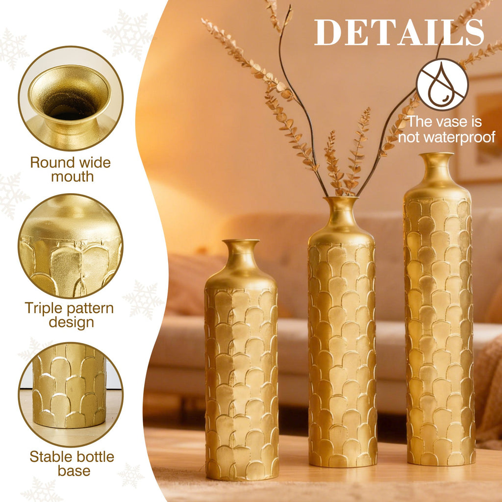 Floor Metal Vases Decorated
