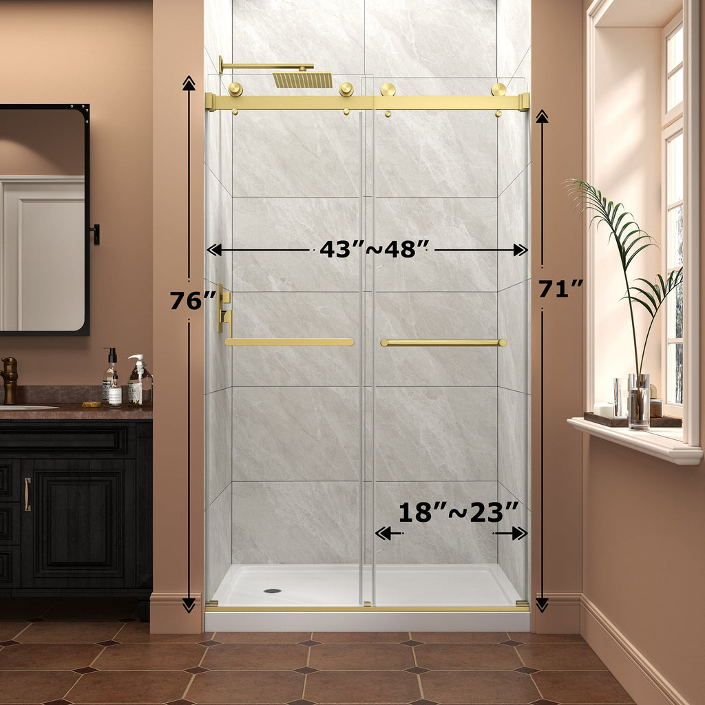 43"-48" W x 76" H Brushed Shower Door