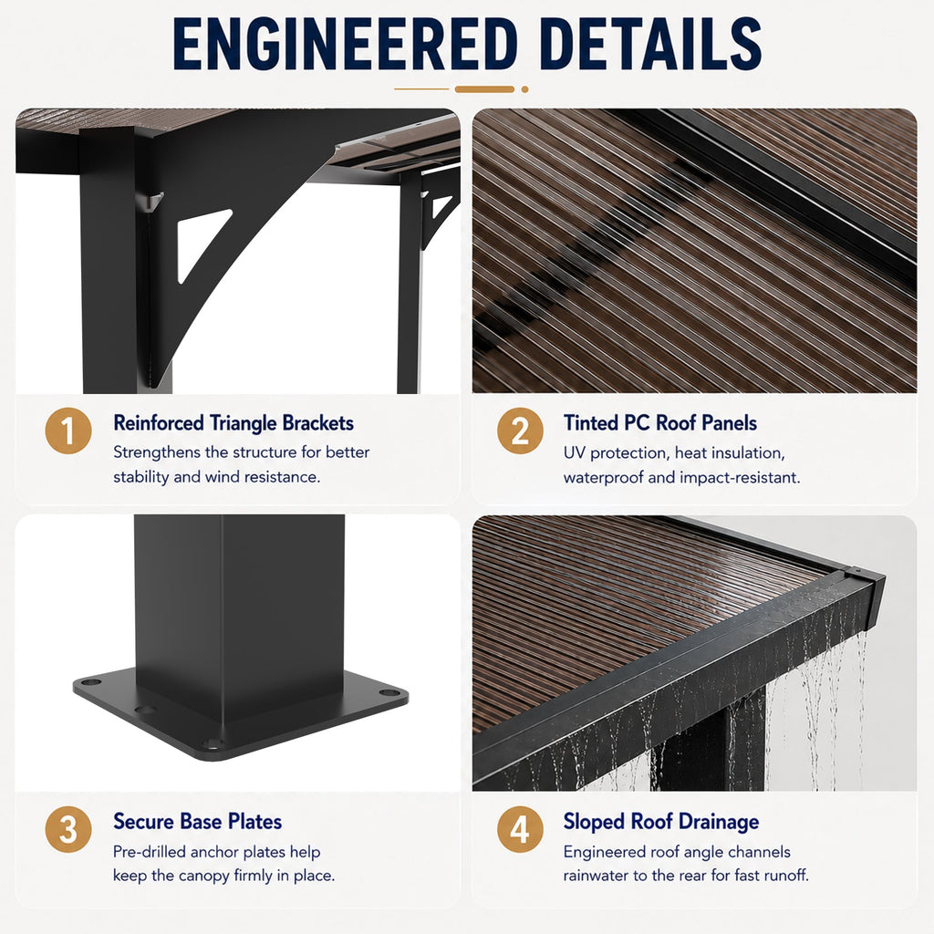 10x10FT PC Roof Carport