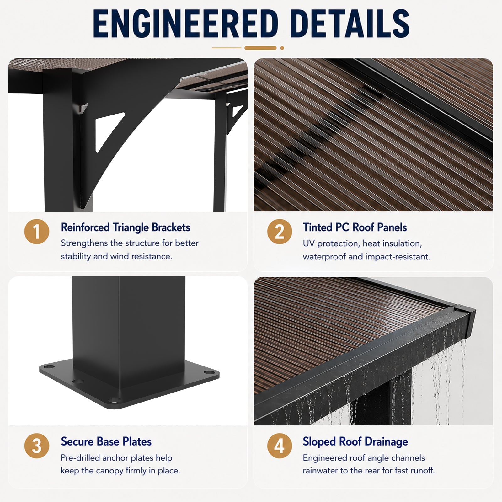 10x10FT PC Roof Carport
