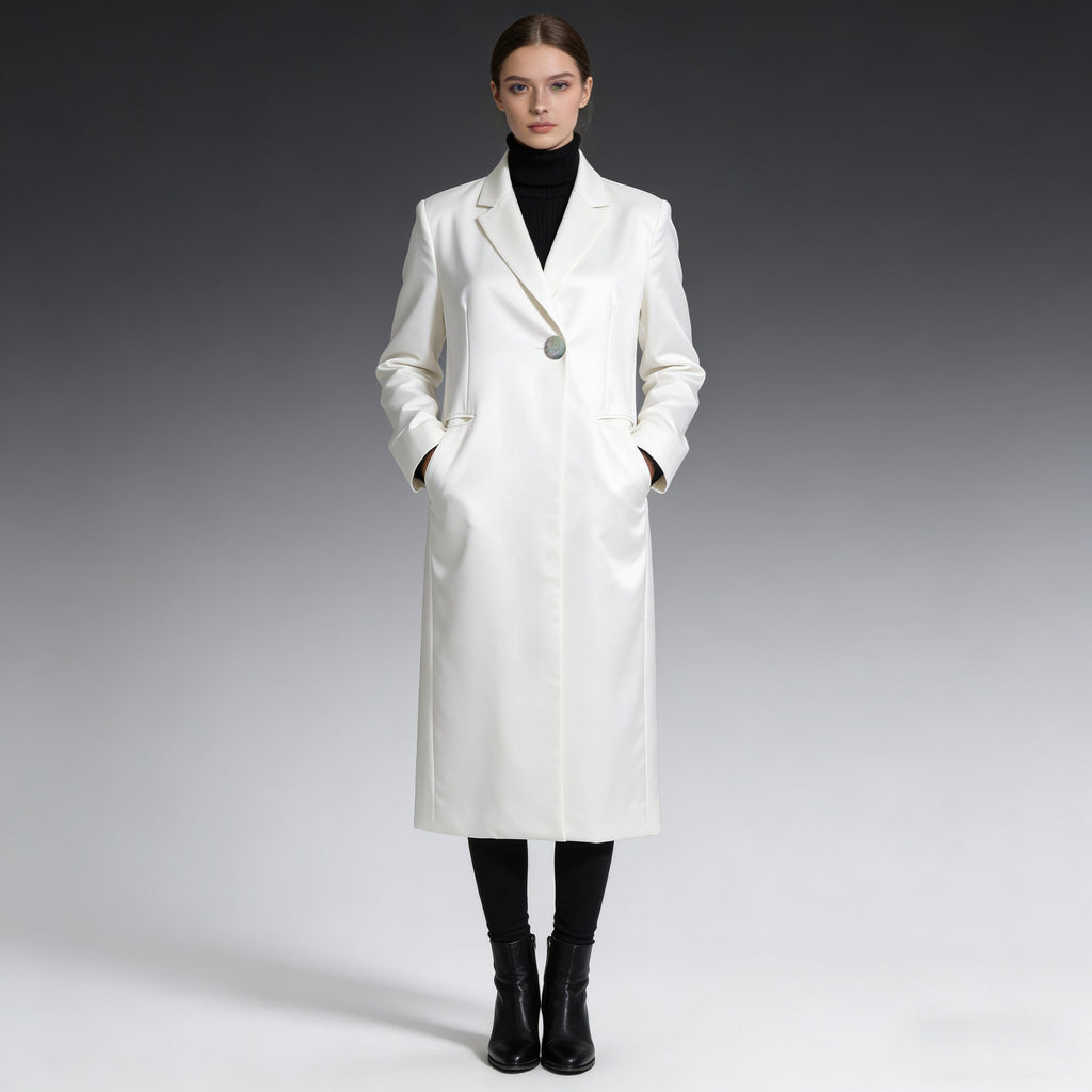 Commuter-style Designer-inspired Blazer-style Trench Coat For Women