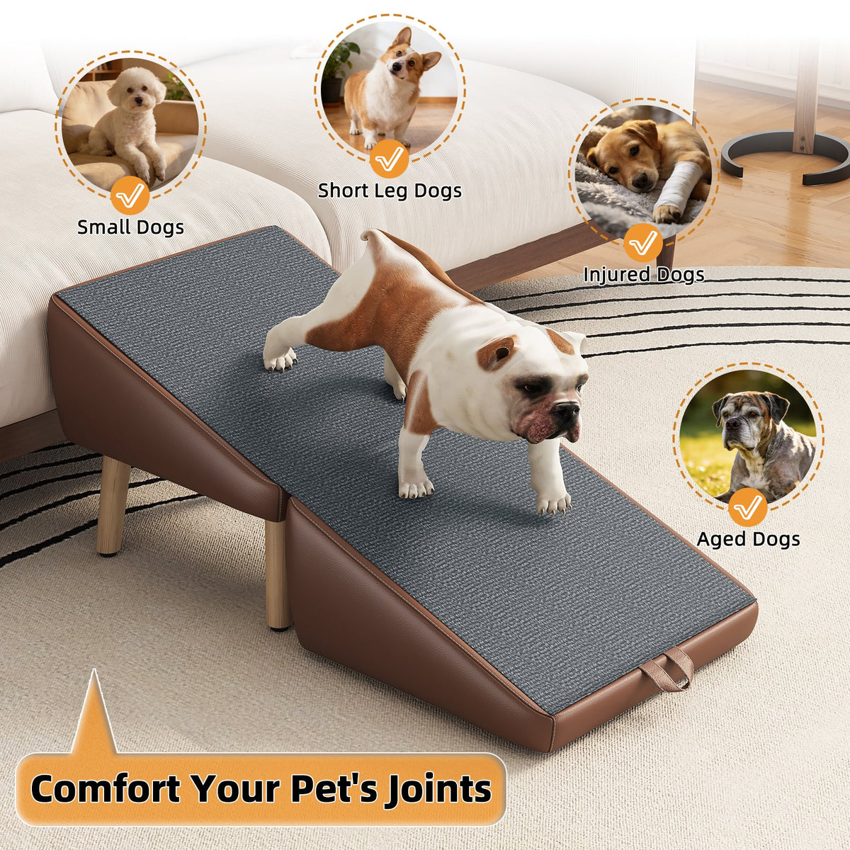 Upgraded Dog Stairs for Small Dogs and Cats