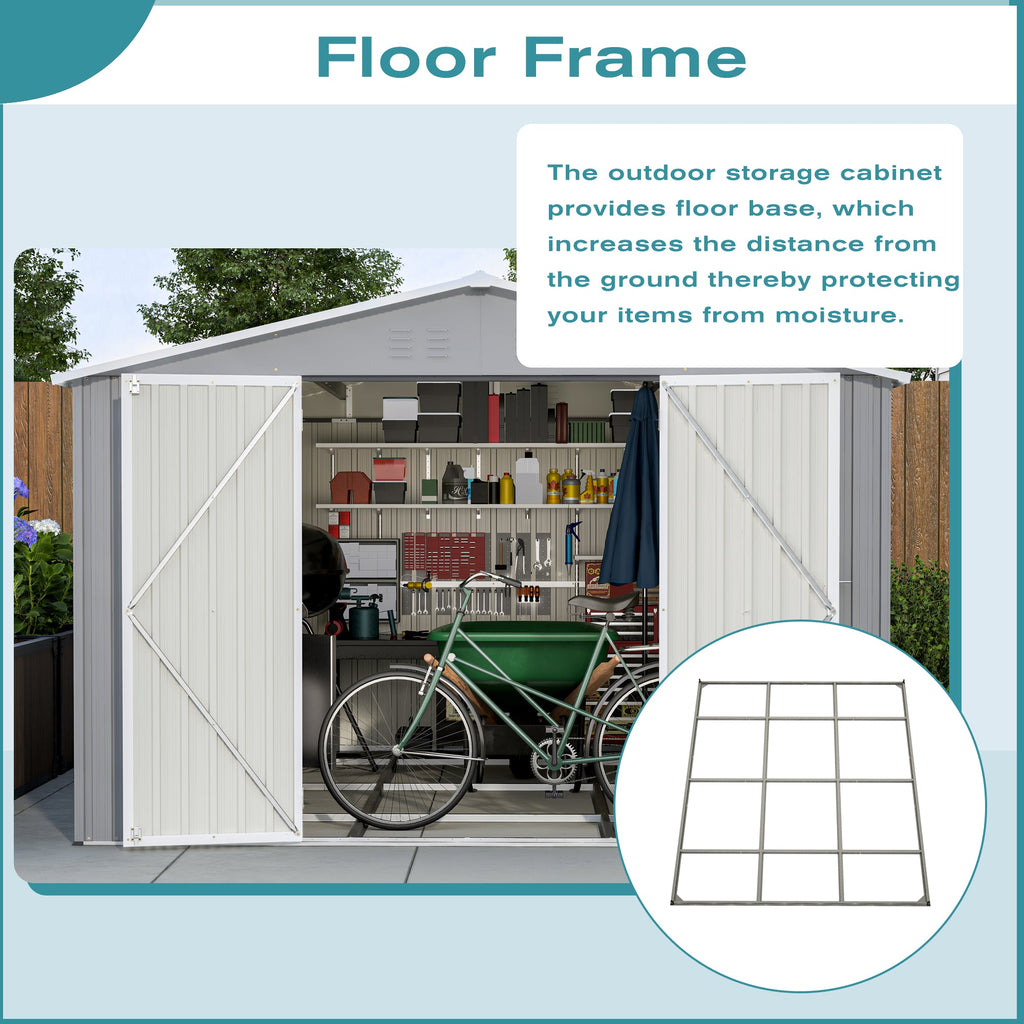 10 x 12 Ft. Outdoor Storage Shed with Floor Frame Kit