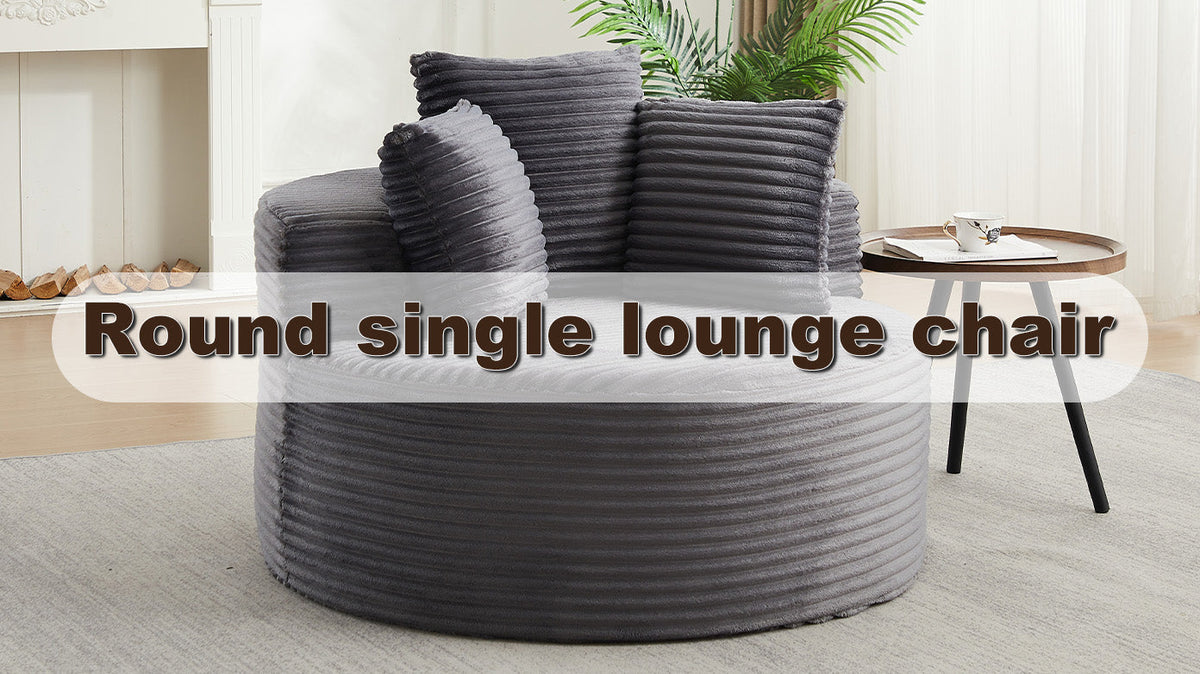 43-Inch Round Corduroy Single Sofa