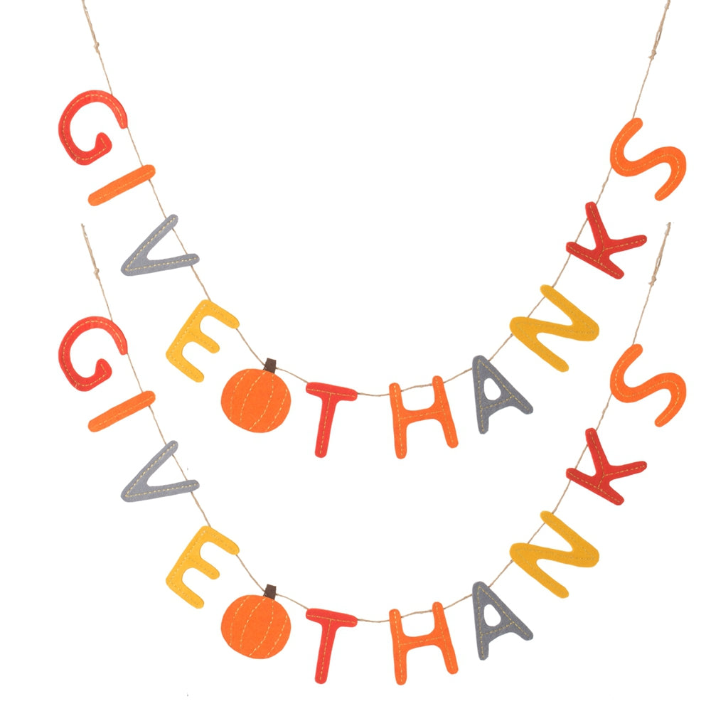 Set of 2, 68" Length Colorful Give Thanks Banner
