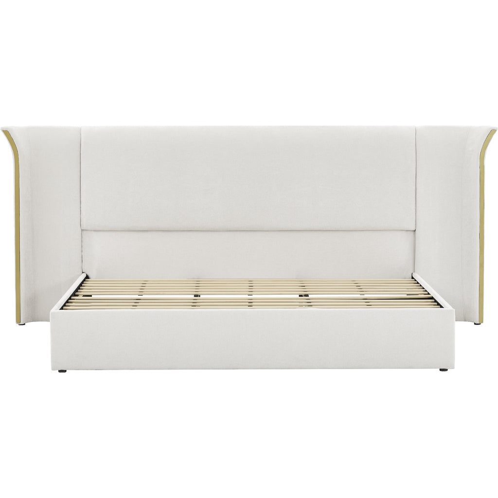 King Size Luxury Wing-Back Upholstered Bed Frame
