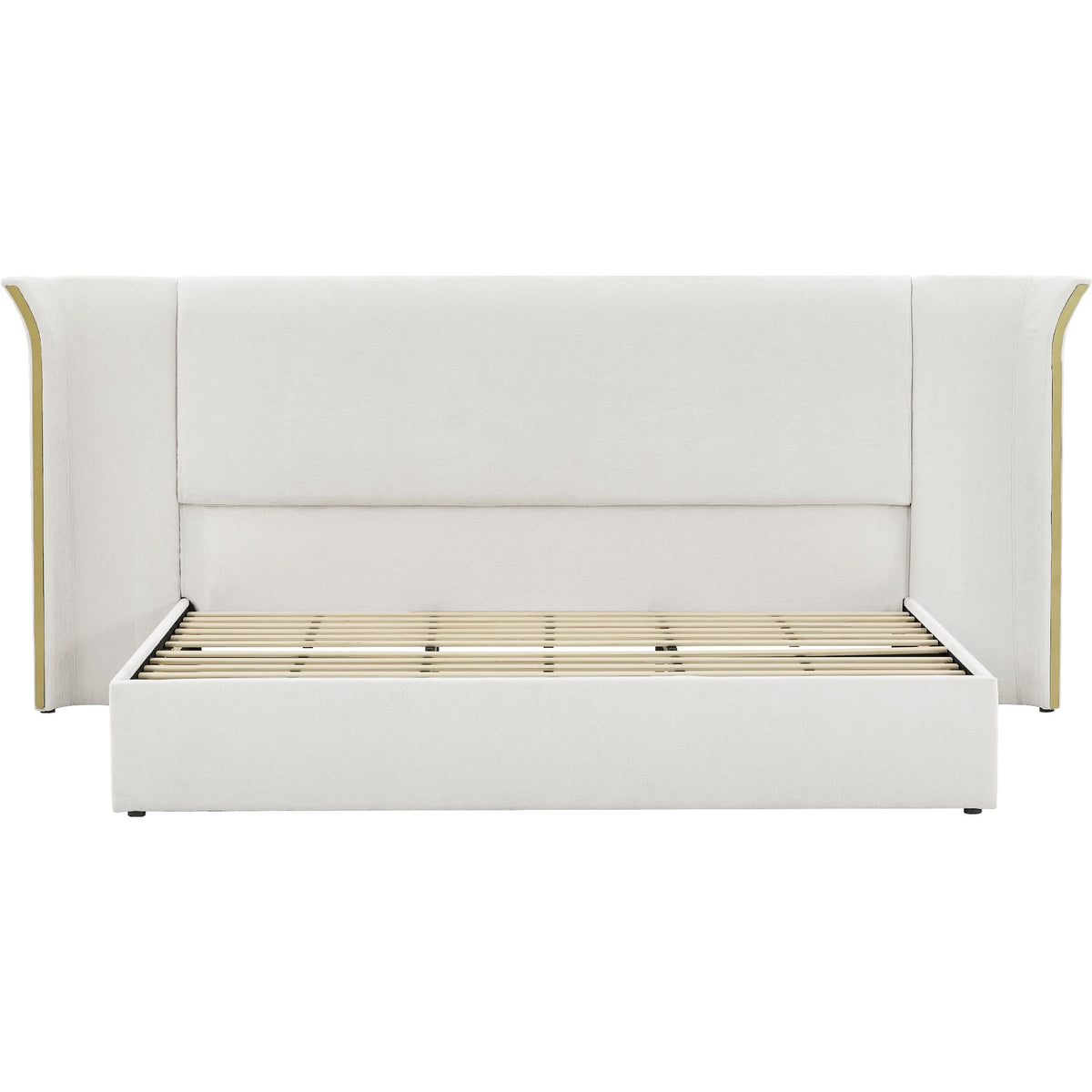 King Size Luxury Wing-Back Upholstered Bed Frame