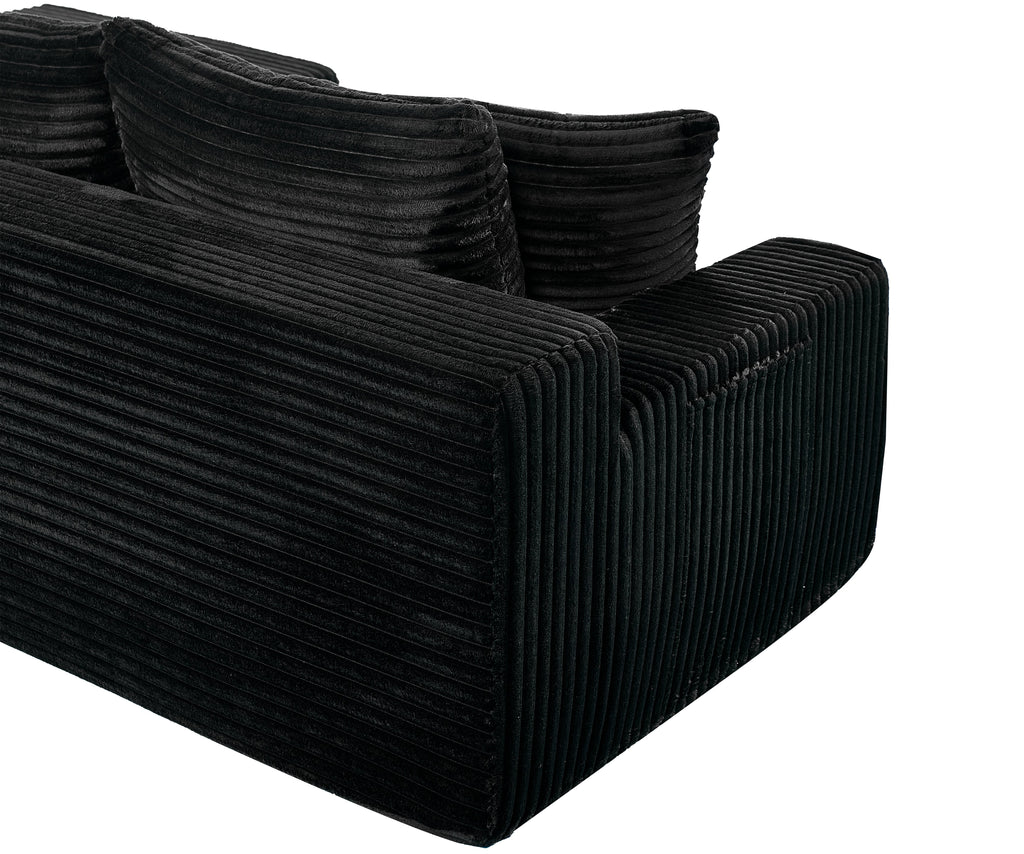 94 Inch Right Chaise L Shaped Boneless Cloud Sectional Sofa