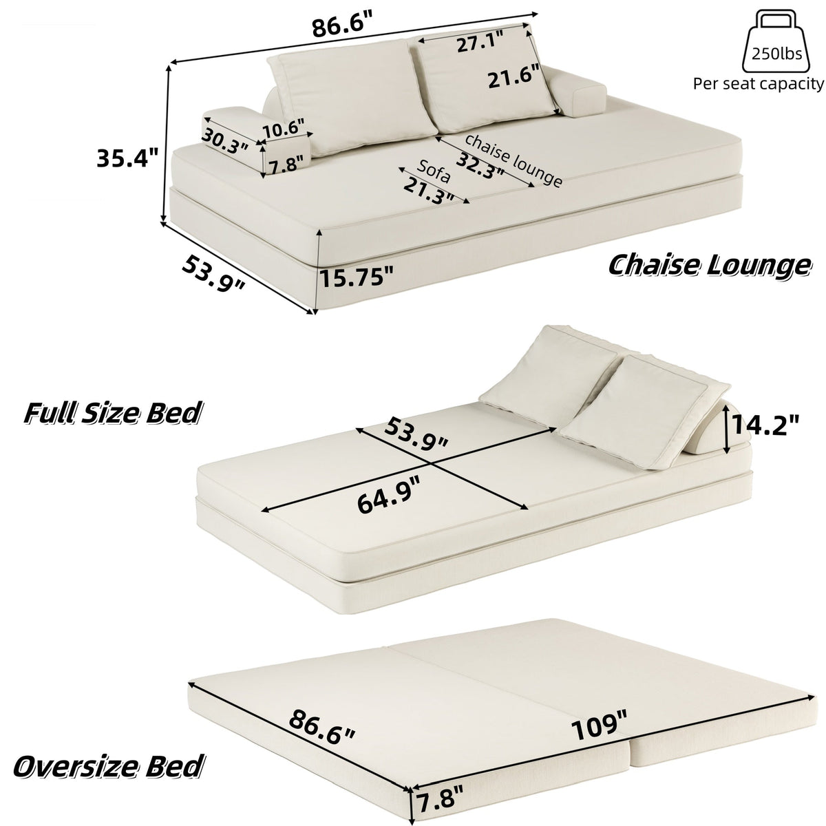 Multifunctional Convertible Sofa Bed