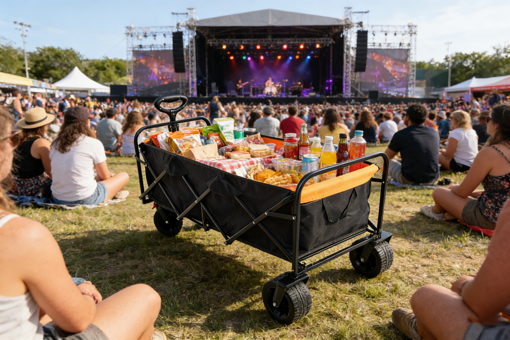 Big Large Capacity Folding Cart - Extra Long Extender Wagon