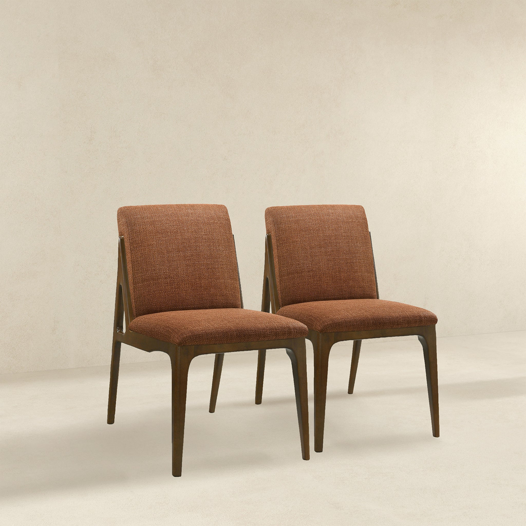 Grivelle Orange Fabric Dining Chair (Set of 2)