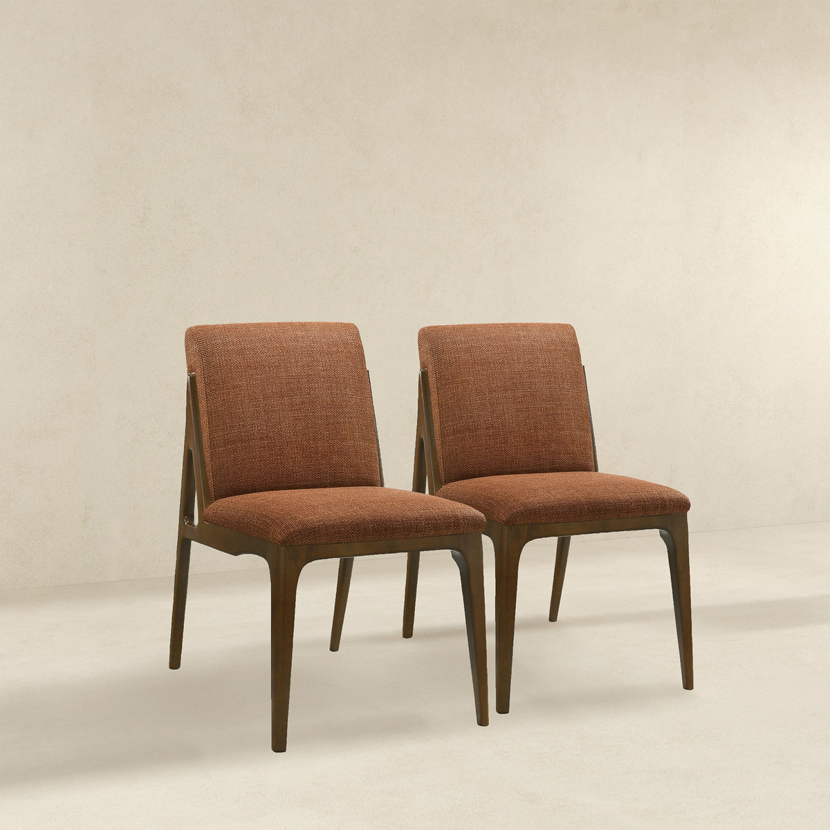 Grivelle Orange Fabric Dining Chair (Set of 2)