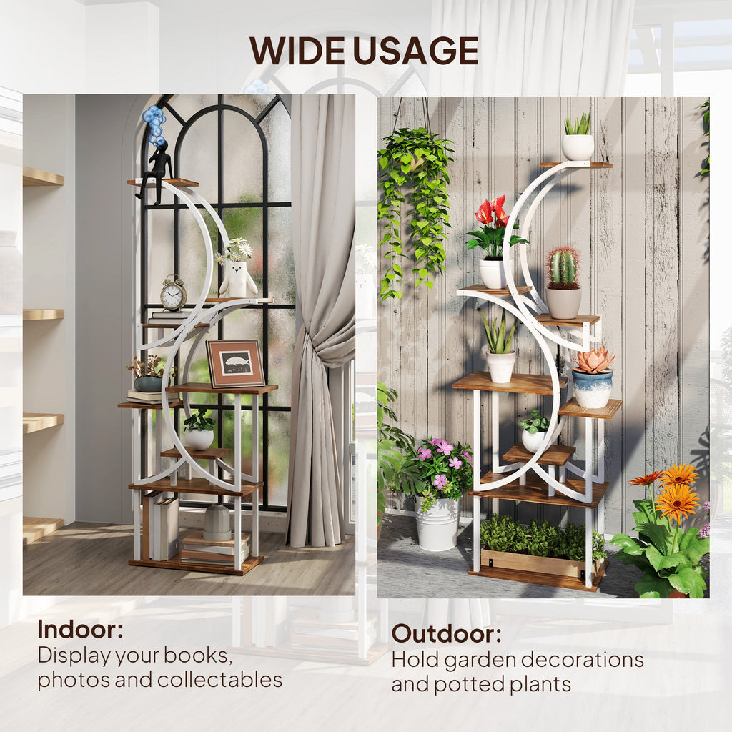 Outsunny 8 Tier Plant Stand Indoor, 62" Tall Plant Shelf