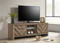 1pc Rustic Chevron-Patterned Entertainment Console TV Stand