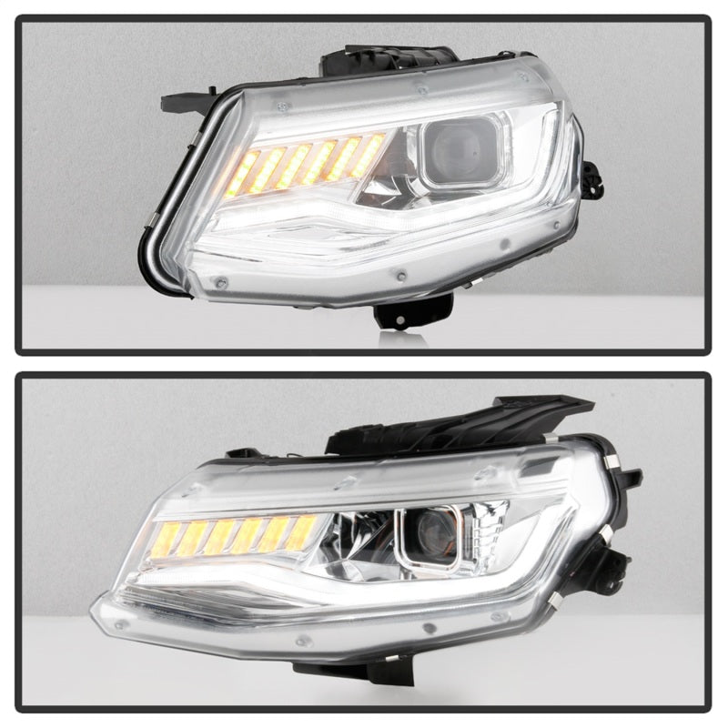 Spyder Chevy Camaro 16-18 Halogen Model Projector Headlights Chrome PRO-YD-CCAM16HALSI-SEQ-C 5087348