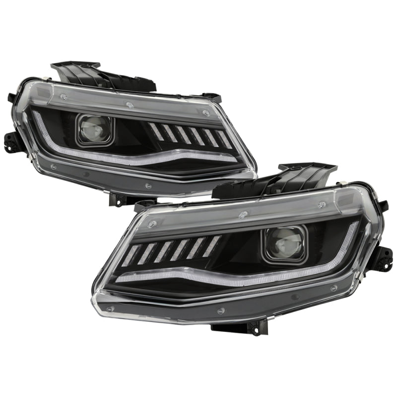 Spyder Chevy Camaro 16-18 Halogen Model Projector Headlights Black PRO-YD-CCAM16HALSI-SEQ-BK 5087331